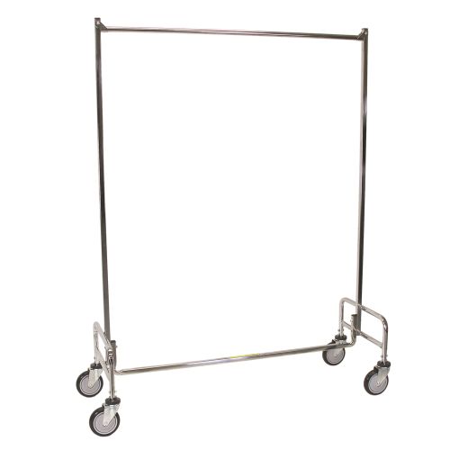 R&B Wire 60in Garment Rack, Single Pole, Chrome